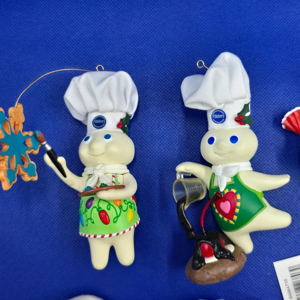 Vintage 2000s Pillsbury Doughboy Christmas Ornament Lot 11pc Holiday‎ Light up